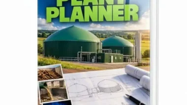Biogas Plant Planner eBook 3D cover portrait style.