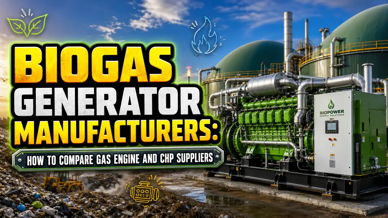 Featured image for article: Biogas Generator Manufacturers How to Compare Gas Engine and CHP Suppliers.
