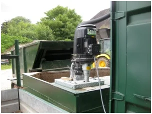A view of one of the anaerobic digestion pumps/ a chopper pump Landia supplied.
