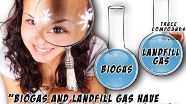 Image illustating the differences between biogas and landfill gas