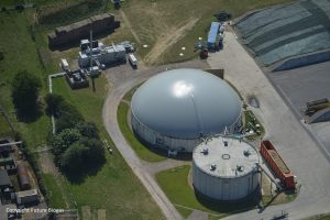 Image which shows biogas holder design at an AD plant.