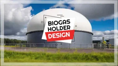Biogas storage cover, featured image withtext in the image: "Biogas Holder Design."