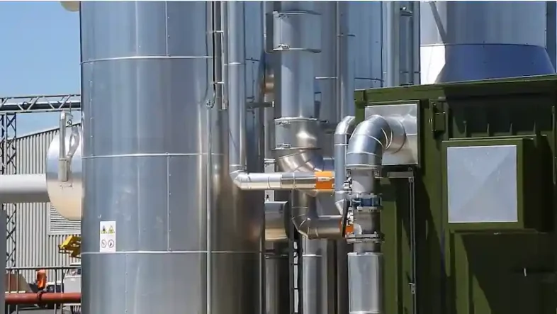 High tech Biomethane Upgrading equipment at Minworth WwTW.