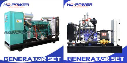 Image shows Chinese gensets available for natural gas/ biomethane.