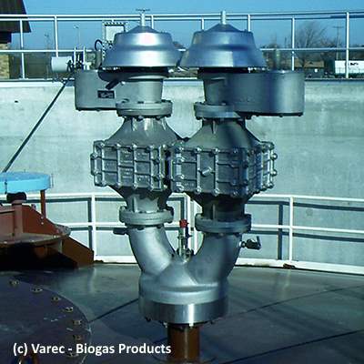 Varec biogas product reactor cover valve