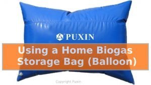 Image shows a Using a Home Biogas Storage Bag.