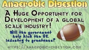 Featured image shows a rugby ball ready to be kicked, to become the anaerobic digestion plant opportunity for the UK.