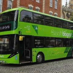 One of the 10 uses of biogas is to fuel biogas buses, as shown here.