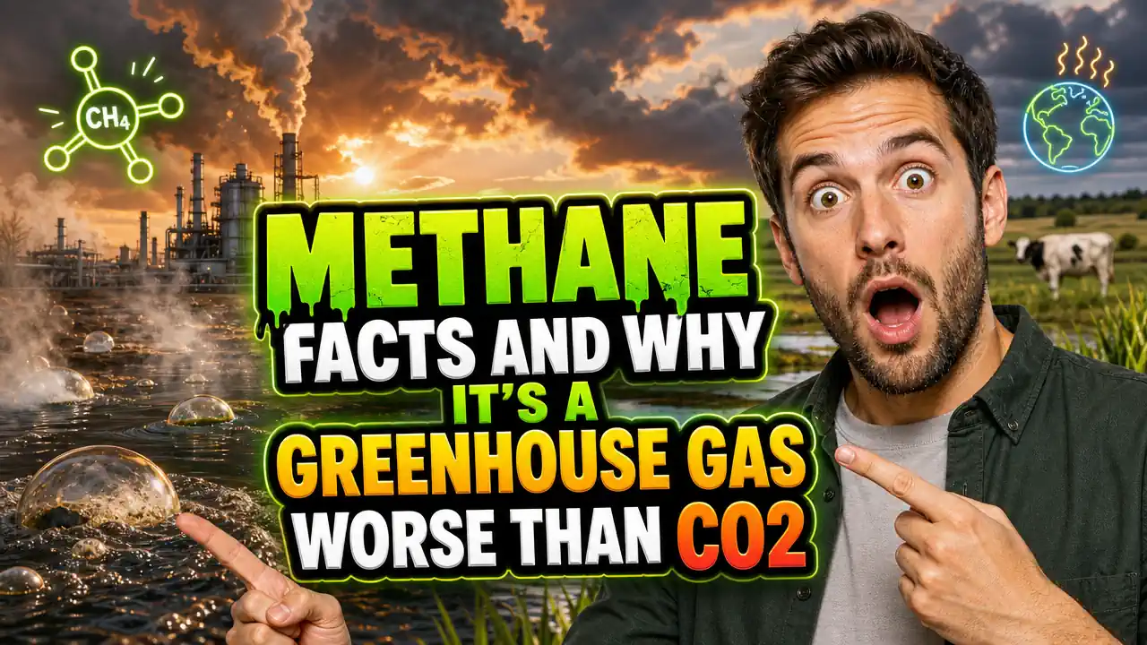 Image with the text: Methane Facts and Why Its a Greenhouse Gas Worse than CO2.