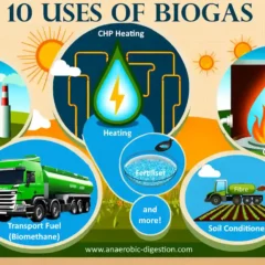 10 Uses of Biogas featured image showing a collage of the uses.