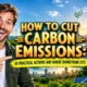 Featured image with the text: How to Cut Carbon Emissions 10 Practical Actions and Where Biomethane Fits.