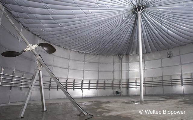 Image shows the inside of a Weltec Biogas plant typical of the type to be built in Greece.