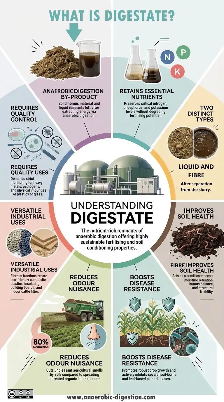 Infographic explains what digestate is: Titled "What is Digestate." Infographic explains what digestate is: Titled "What is Digestate."