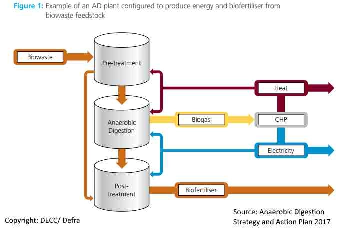 Anaerobic digestion plant process schematic.