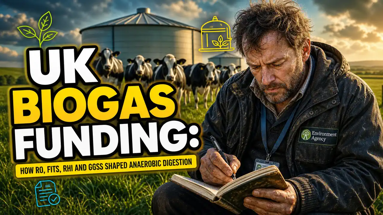 Featured image for the article: UK Biogas Funding How RO FITs RHI and GGSS Shaped Anaerobic Digestion. Has this text.Featured image for the article: UK Biogas Funding How RO FITs RHI and GGSS Shaped Anaerobic Digestion. Has this text.