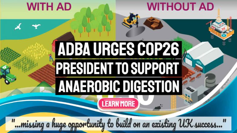 Image text: "ADBA Urges COP26 President to Support Anaerobic Digestion".