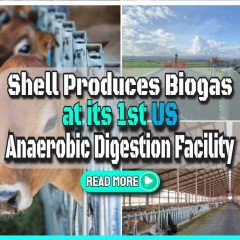 Image text: "Shell Produces Biogas at its 1st US Anaerobic Digestion Facility".