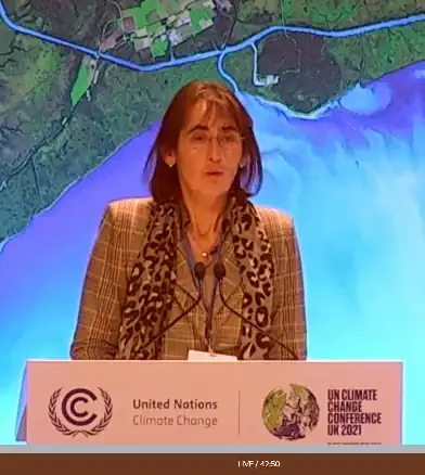 COP26 event - Charlotte Morton at the podium