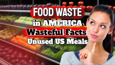 Image text: "food waste in America Unused food wasteful facts".