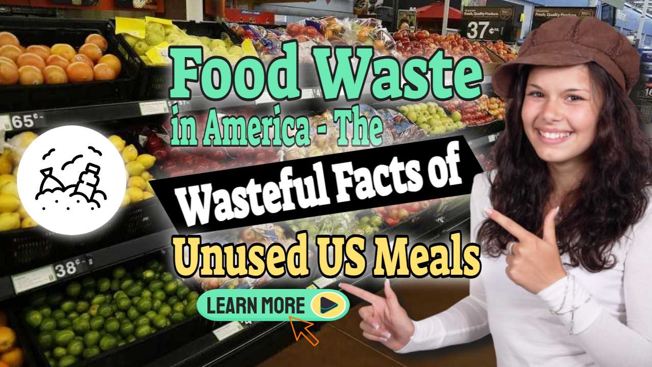Image text: "food waste in America Unused food wasteful facts".