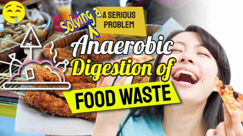 Image has text: "anaerobic digestion of food waste".