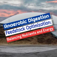 Image with the text: "Anaerobic digestion feedstock optimization balancing nutrients and energy."