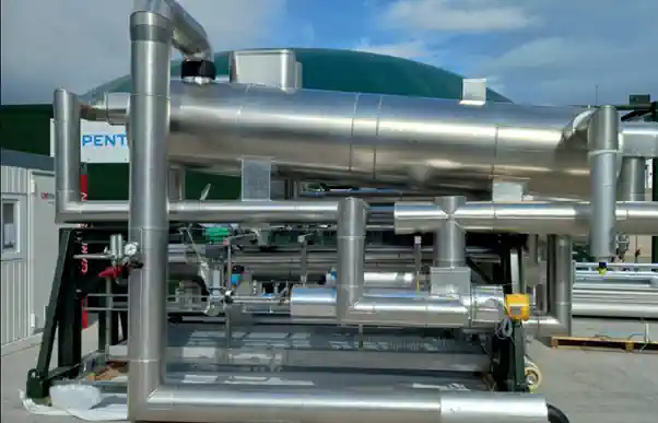 A cryogenic distillation unit, used for biogenic carbon dioxide separation and purification at Crofthead biogas facility, Scotland.