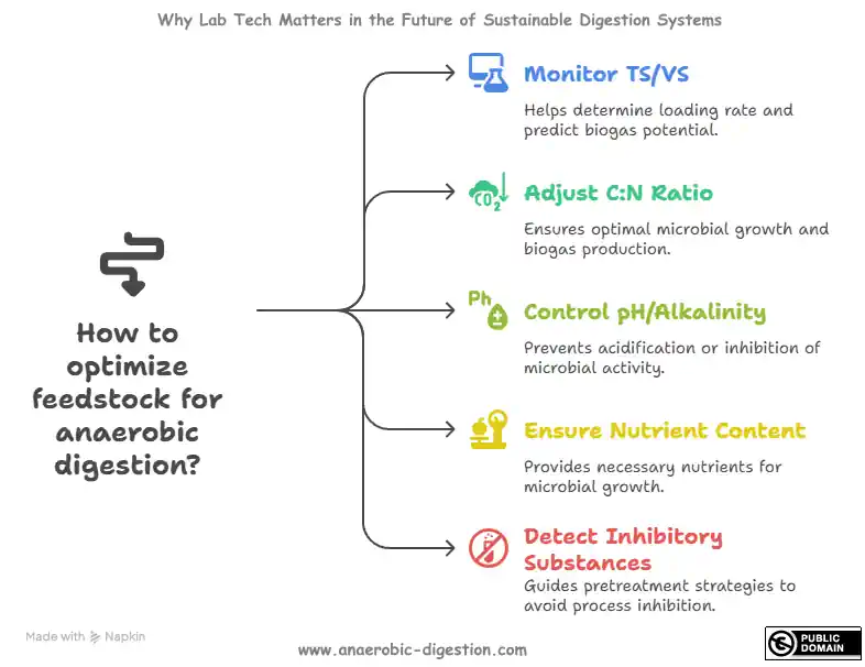 Why Lab Tech Matters: The Indispensable Role of Lab Technology in Anaerobic Digestion - monitoring requirements schematic