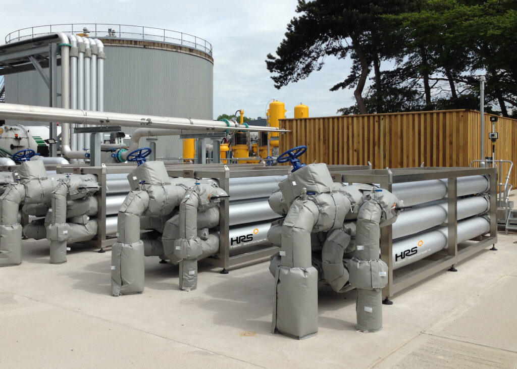 A HRS Heat Exchanger in use in an Anaerobic Digestion System.