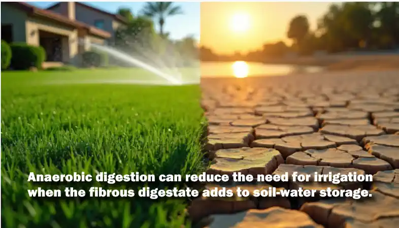 Anaerobic digestion soil-water storage is increased by digestate fibre
