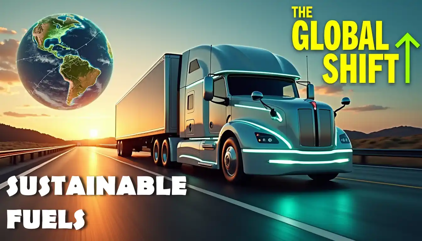 Text on image The Global Shift to Sustainable Long Distance Transport