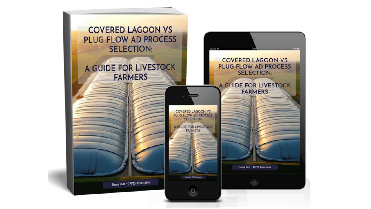 Covered Lagoon vs Plug Flow AD Process Selection Guide shown on multiple devices