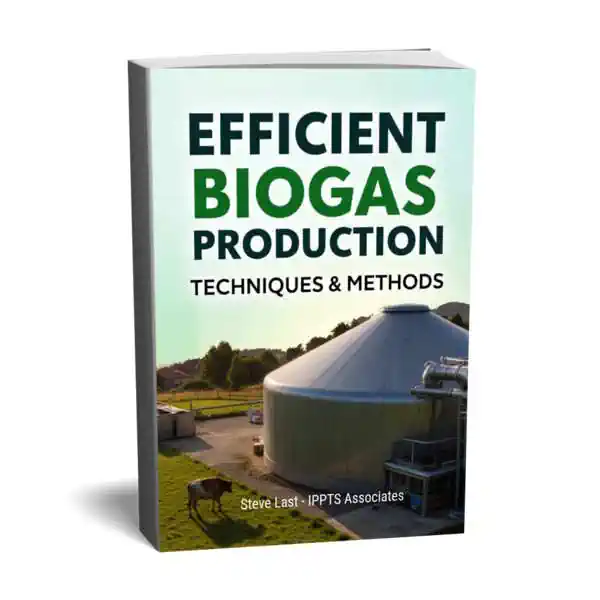 3d cover mockup of our biogas production efficiency ebook (PDF).