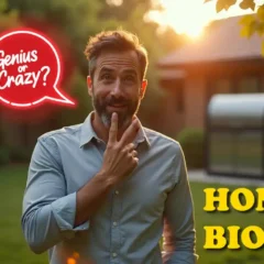Image with text A Home Biogas Digester - Genius or Crazy.