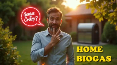Image with text A Home Biogas Digester - Genius or Crazy.