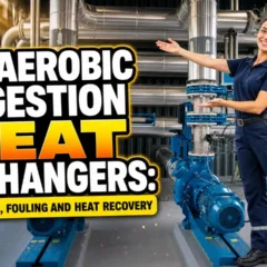 Image with the text: Anaerobic Digestion Heat Exchangers Types, Uses, Fouling, and Heat Recovery. Used as the featured image for the article.