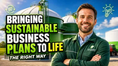 Featured image with the text: Bringing Sustainable Business Plans to Life the Right Way.