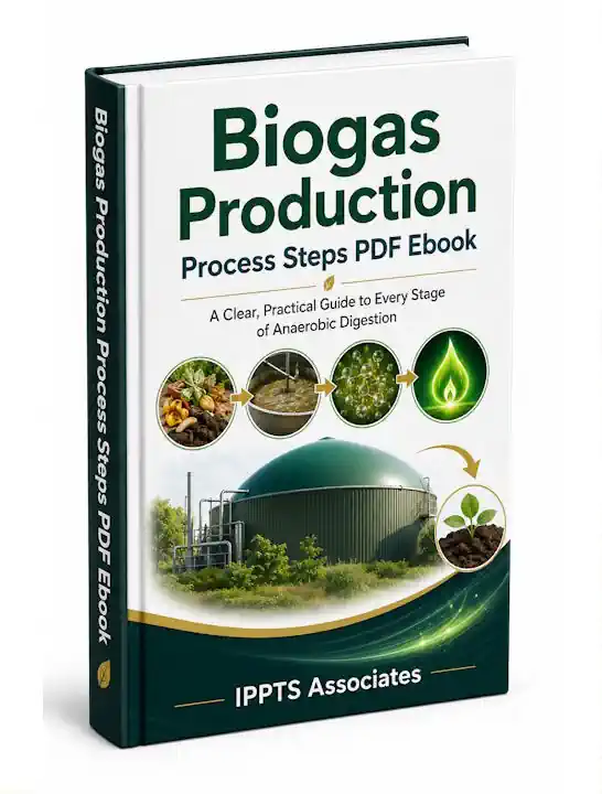 Biogas production process ebook 3D cover.