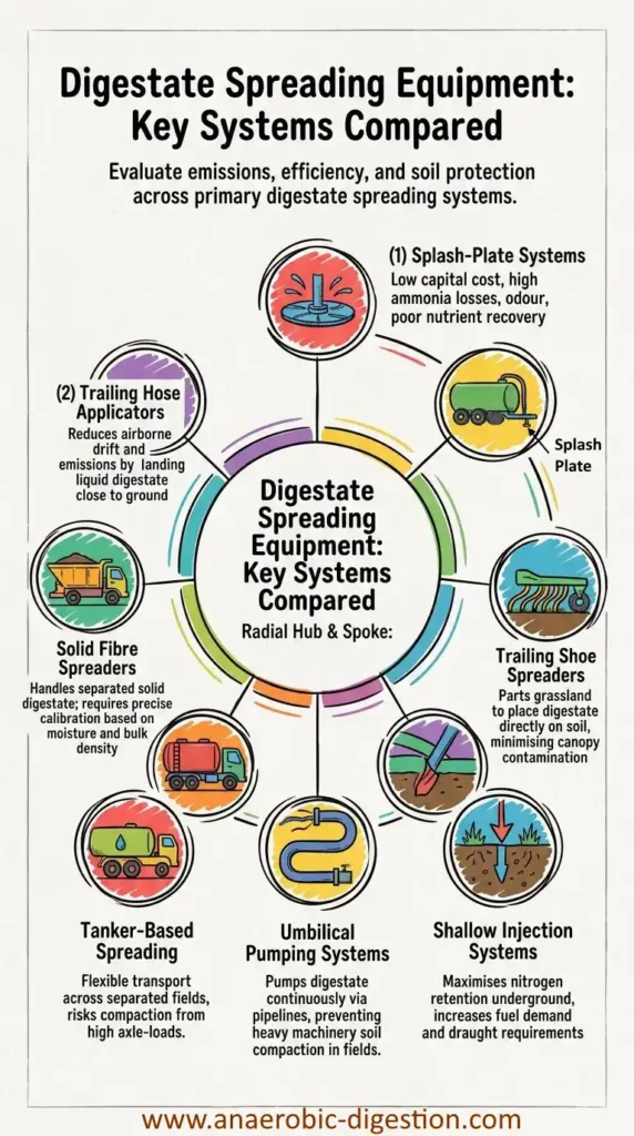 The Main Types of Digestate Spreading Equipment - Infographic.
